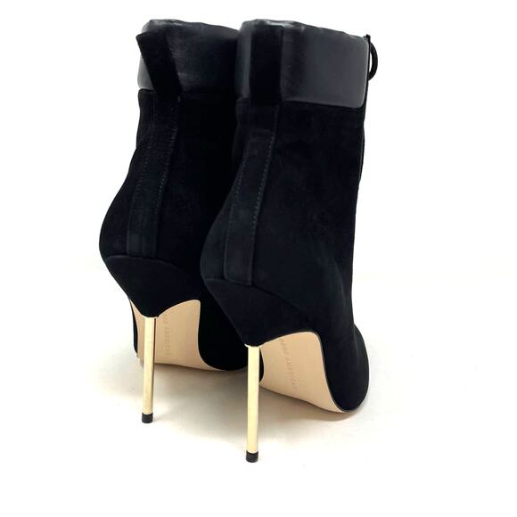 Good American Scandal Lace Up Stilleto Booties Suede Black Size 9.5 GA012K-X - Picture 5 of 9